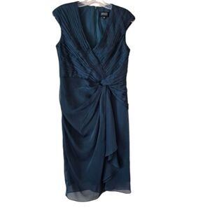 ADRIANA PAPPEL Evening Womens Green Mini Drees Size 8 Glam, Formal